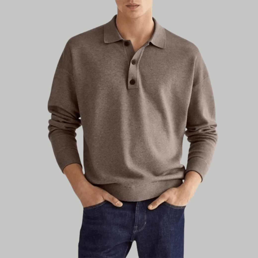 Polo Sweater Long Sleeve Classic Knit - Montford & Co
