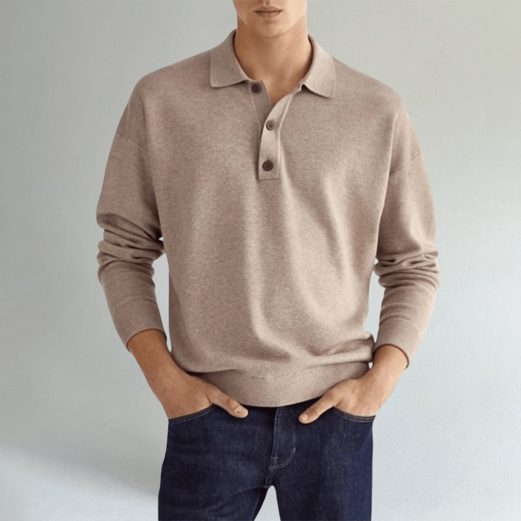 Polo Sweater Long Sleeve Classic Knit - Montford & Co