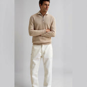Quarter Zip Sweater Classic Knitted Wool Design - Montford & Co