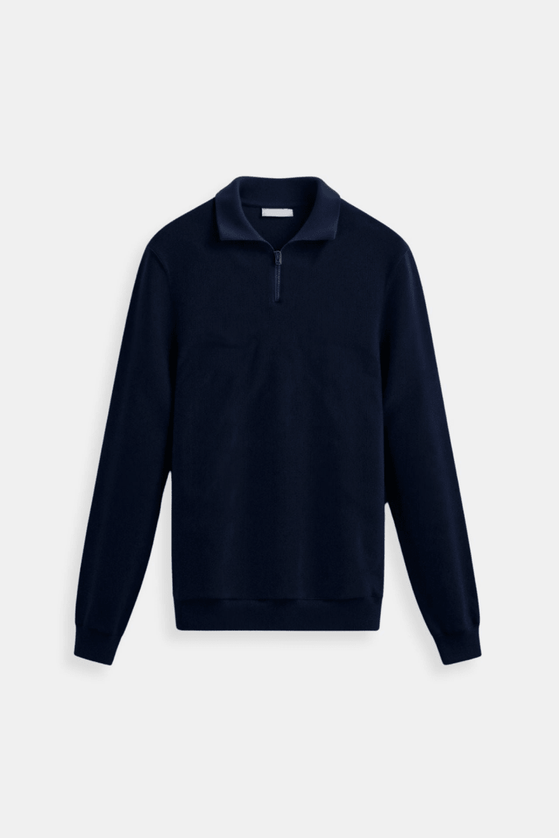 Quarter Zip Sweater Classic Knitted Wool Design - Montford & Co