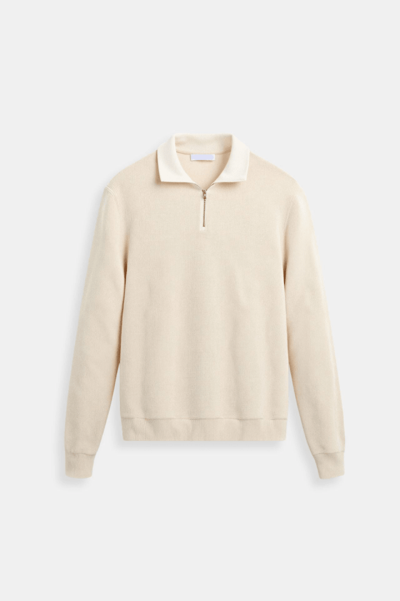 Quarter Zip Sweater Classic Knitted Wool Design - Montford & Co