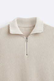 Quarter Zip Sweater Classic Knitted Wool Design - Montford & Co
