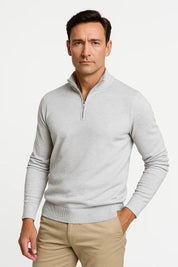 Quarter Zip Sweater Cotton Blend Classic Fit - Montford & Co
