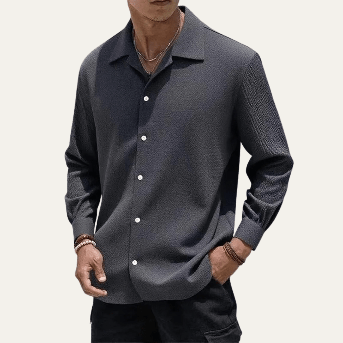 Relaxed Fit Casual Textured Shirt - Montford & Co