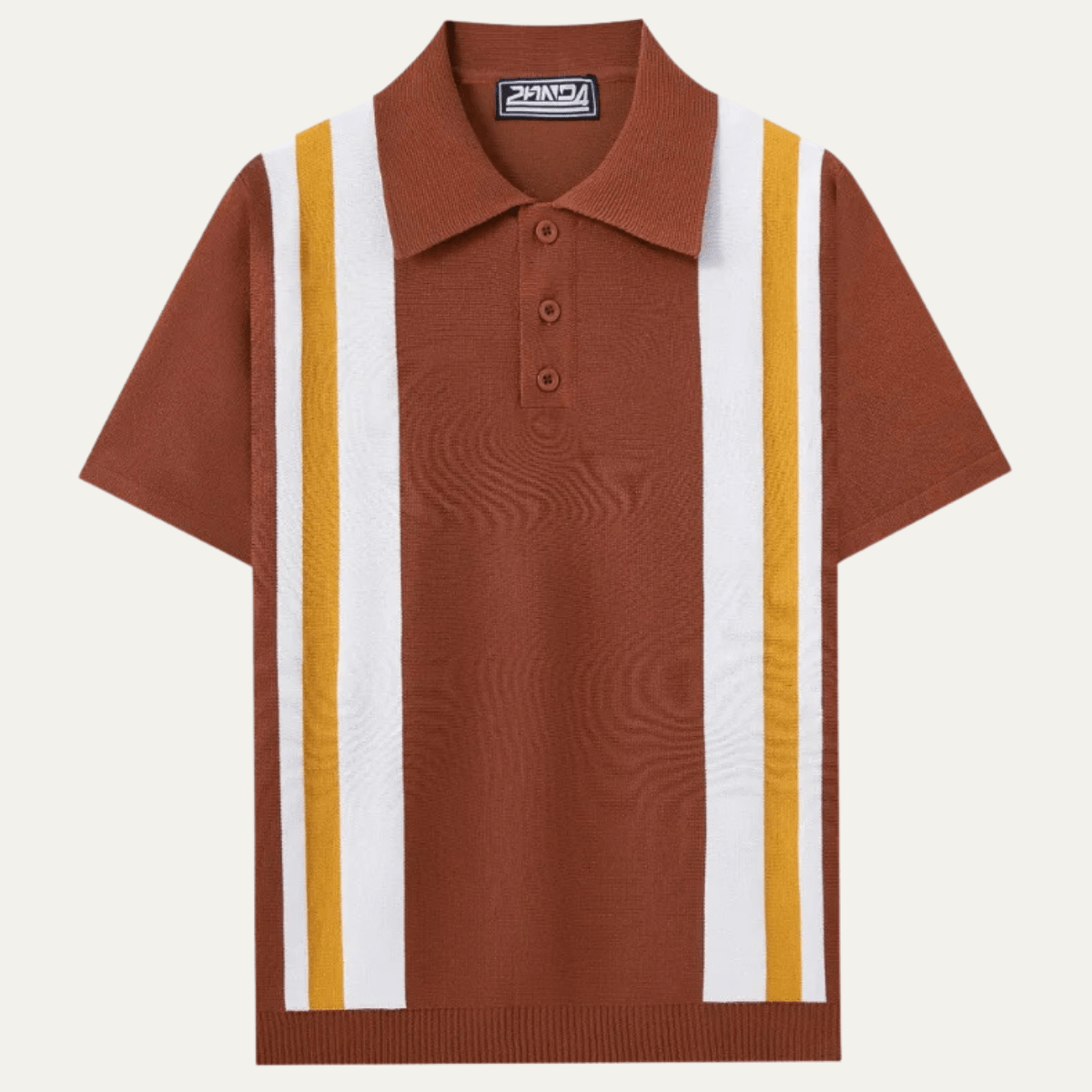 Retro Striped Knit Casual Polo Shirt - Montford & Co