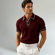 Ribbed Knit Business Polo Shirt - Montford & Co
