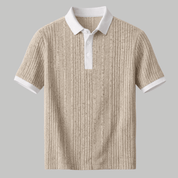 Ribbed Knit Casual Polo Shirt - Montford & Co