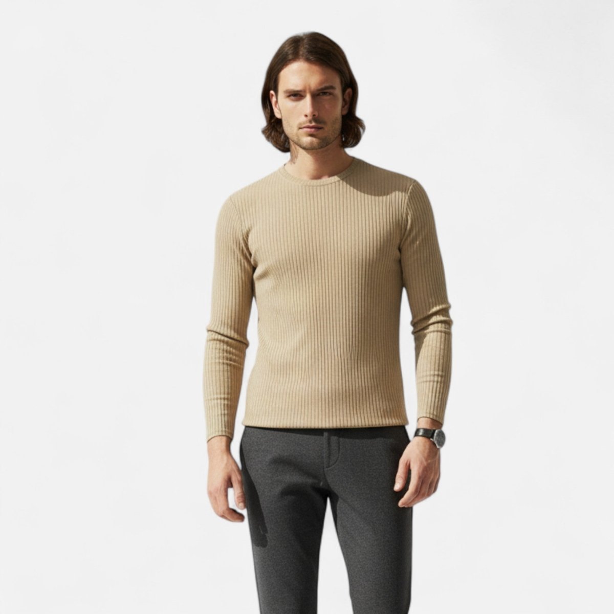 Ribbed Long Sleeve T-Shirt - Montford & Co
