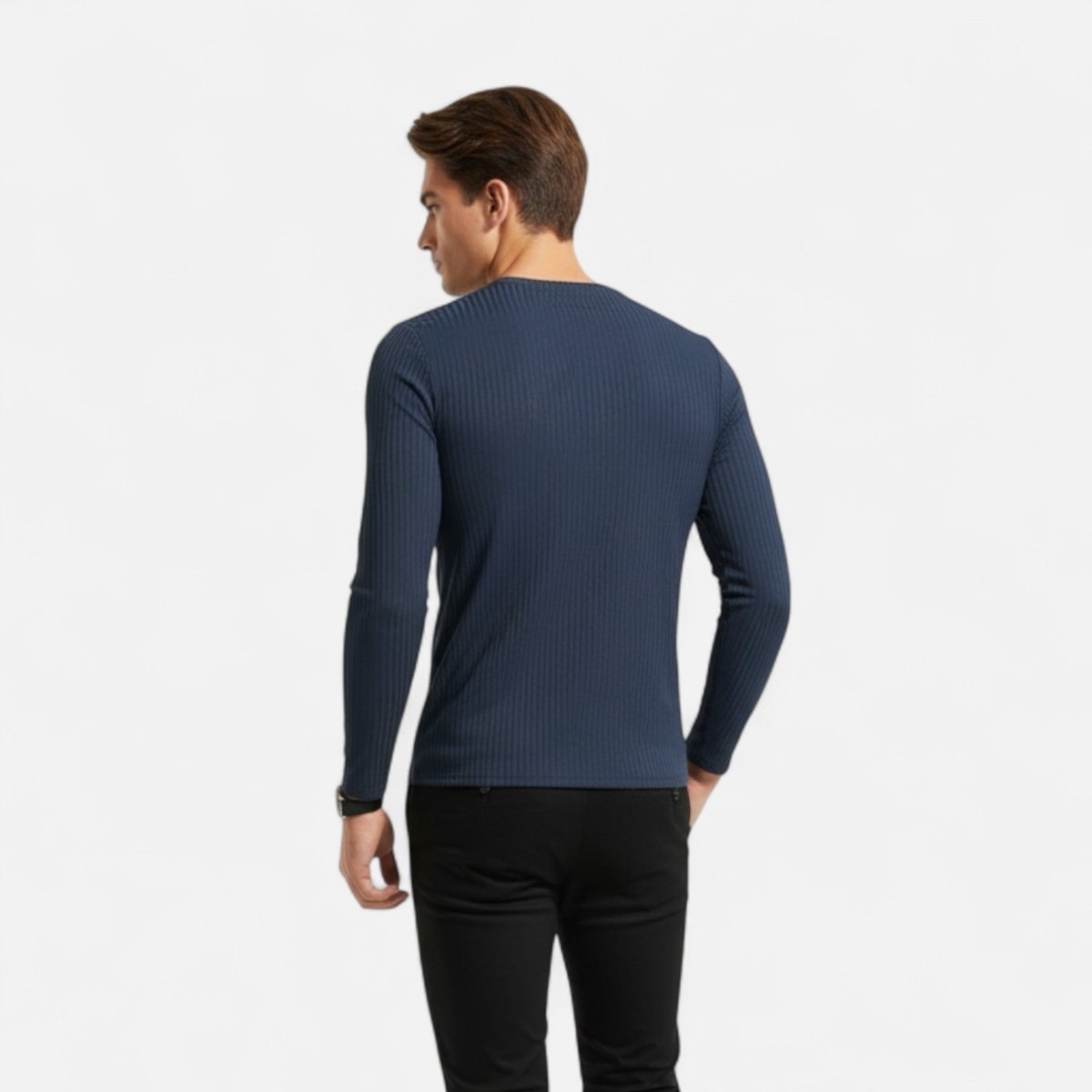 Ribbed Long Sleeve T-Shirt - Montford & Co