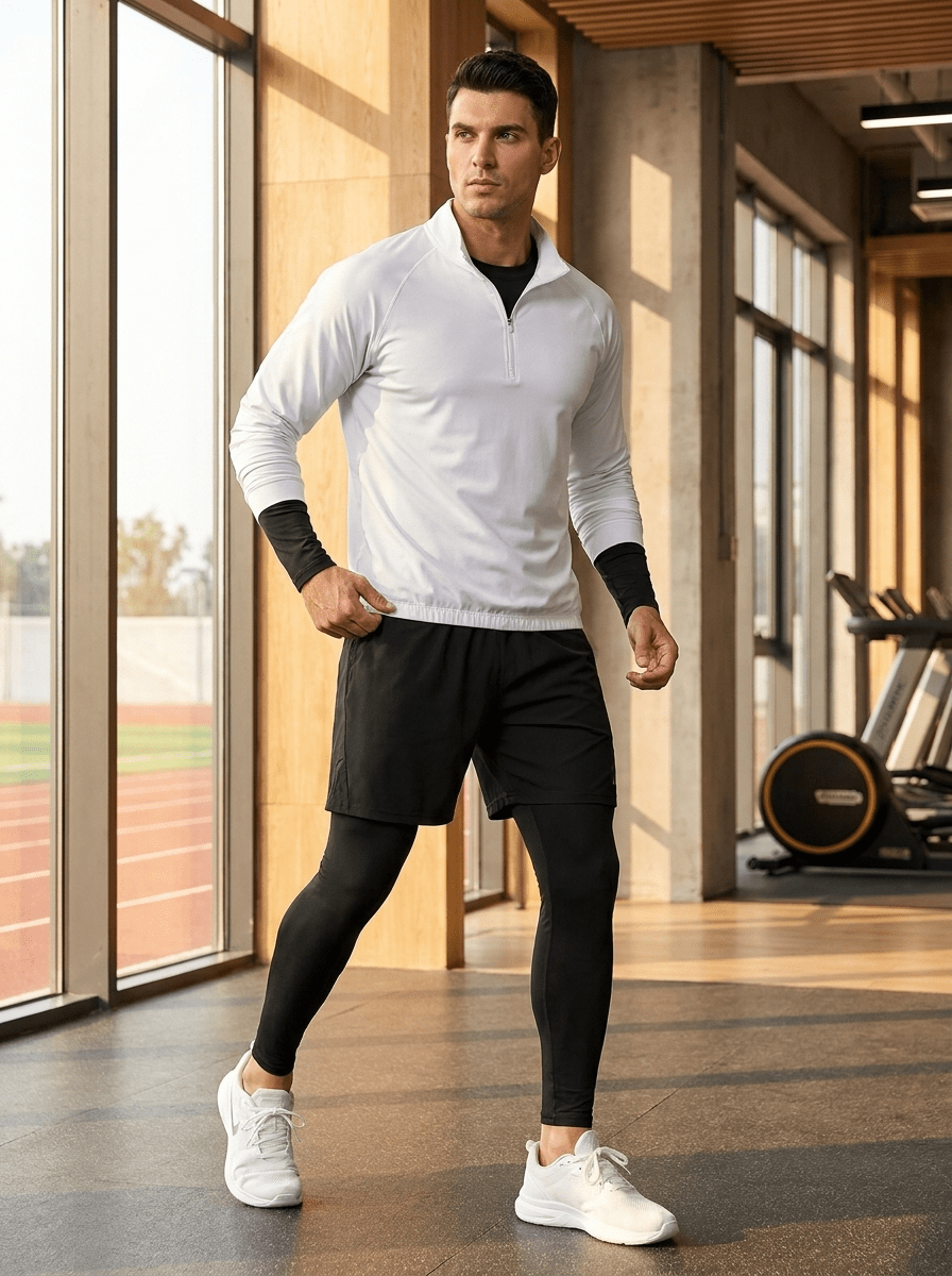 Set – Mens – All Season – Heren Sportset 4 - Delig met Compressie – Montford Co - Montford & Co
