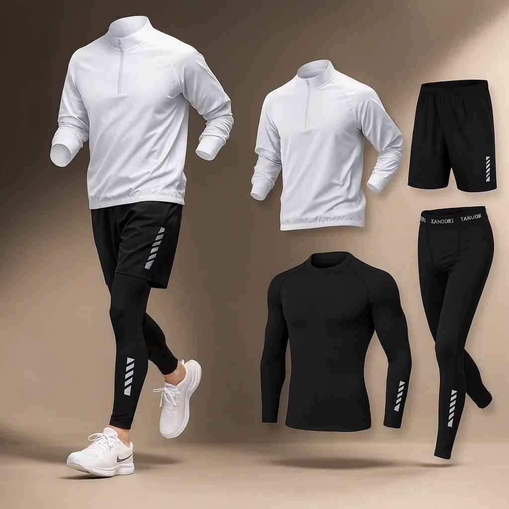 Set – Mens – All Season – Heren Sportset 4 - Delig met Compressie – Montford Co - Montford & Co