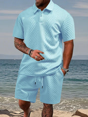 Set – Mens – Spring & Summer – Men's Casual Sportswear Polo Shirt and Shorts – Montford Co - Montford & Co