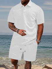 Set – Mens – Spring & Summer – Men's Casual Sportswear Polo Shirt and Shorts – Montford Co - Montford & Co