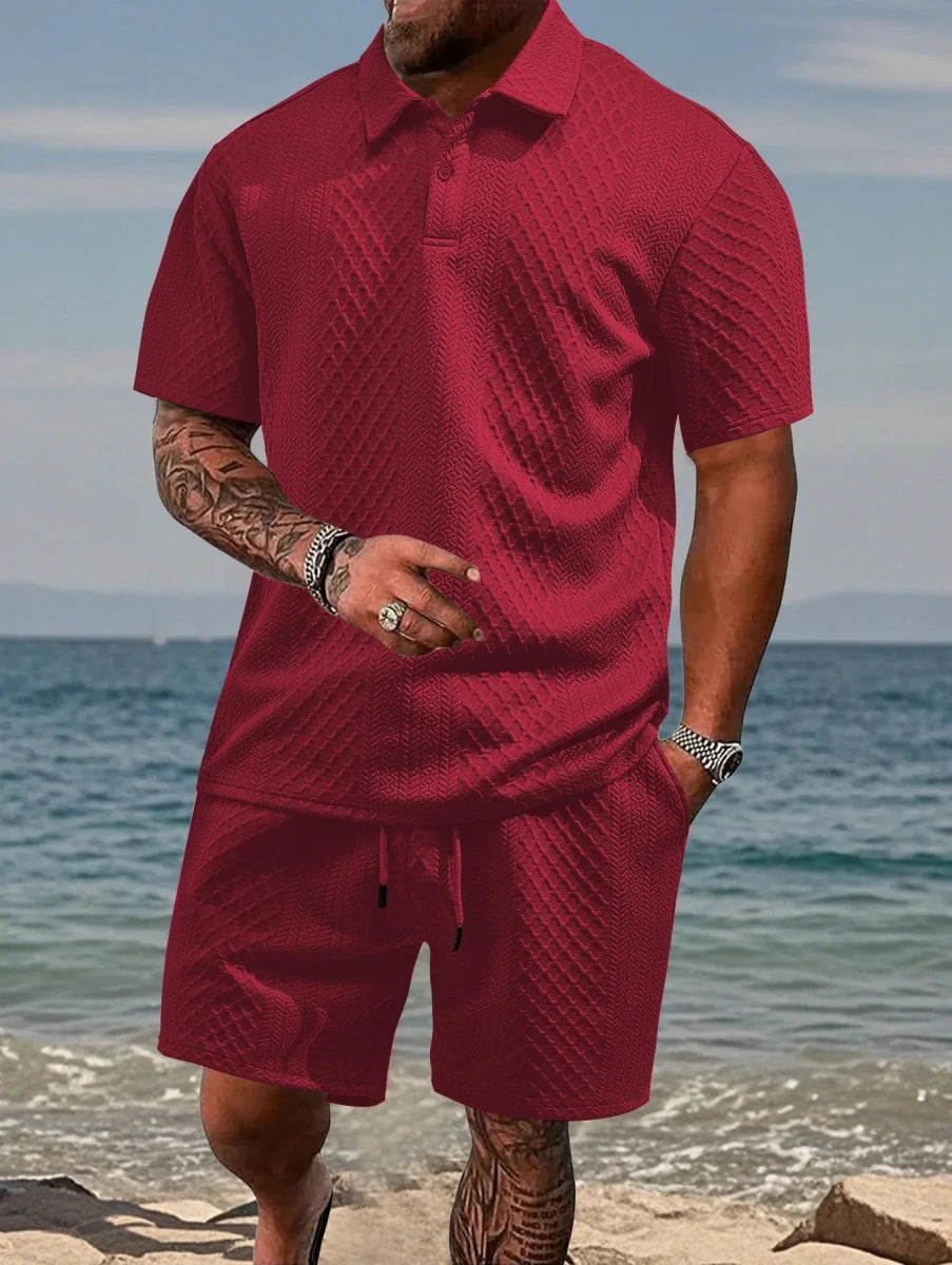 Set – Mens – Spring & Summer – Men's Casual Sportswear Polo Shirt and Shorts – Montford Co - Montford & Co
