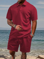 Set – Mens – Spring & Summer – Men's Casual Sportswear Polo Shirt and Shorts – Montford Co - Montford & Co