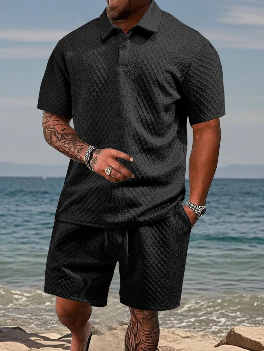 Set – Mens – Spring & Summer – Men's Casual Sportswear Polo Shirt and Shorts – Montford Co - Montford & Co