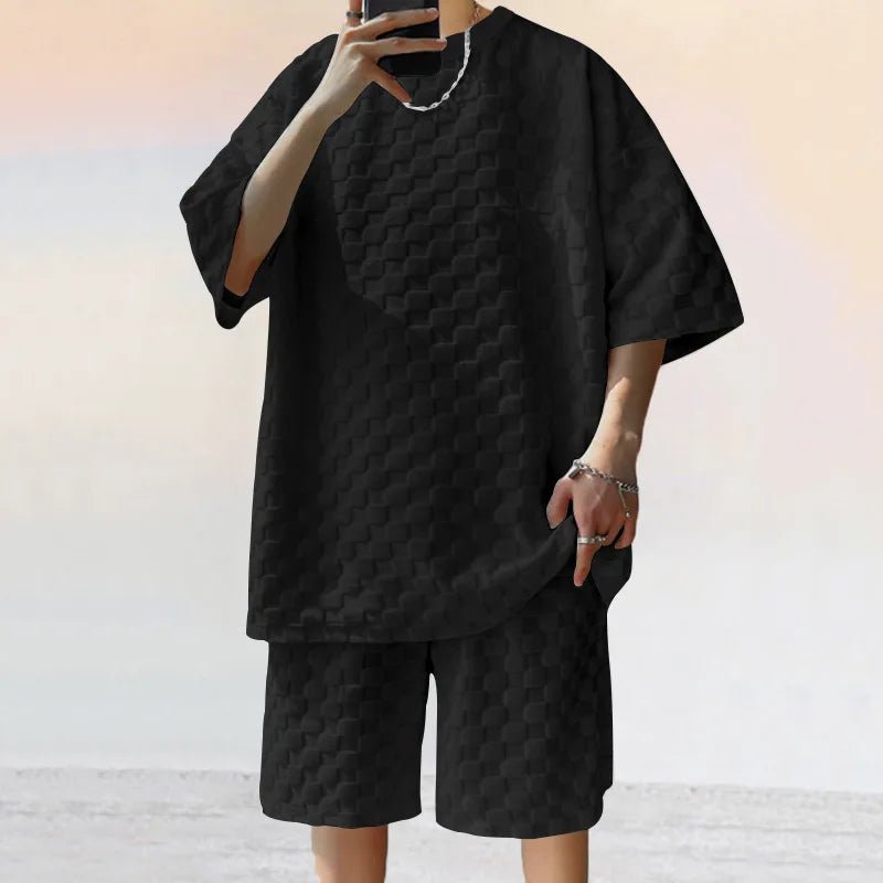 Set – Mens – Summer – Oversized Chessboard Plaid Two - Piece – Montford Co - Montford & Co