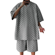Set – Mens – Summer – Oversized Chessboard Plaid Two - Piece – Montford Co - Montford & Co