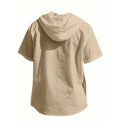 Shirt – Mens – Spring & Summer – Cotton Linen Hooded Short Sleeve – Montford Co - Montford & Co