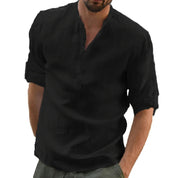 Shirt – Mens – Spring & Summer – Long - Sleeved Casual Beach Linen Shirt – Montford Co - Montford & Co