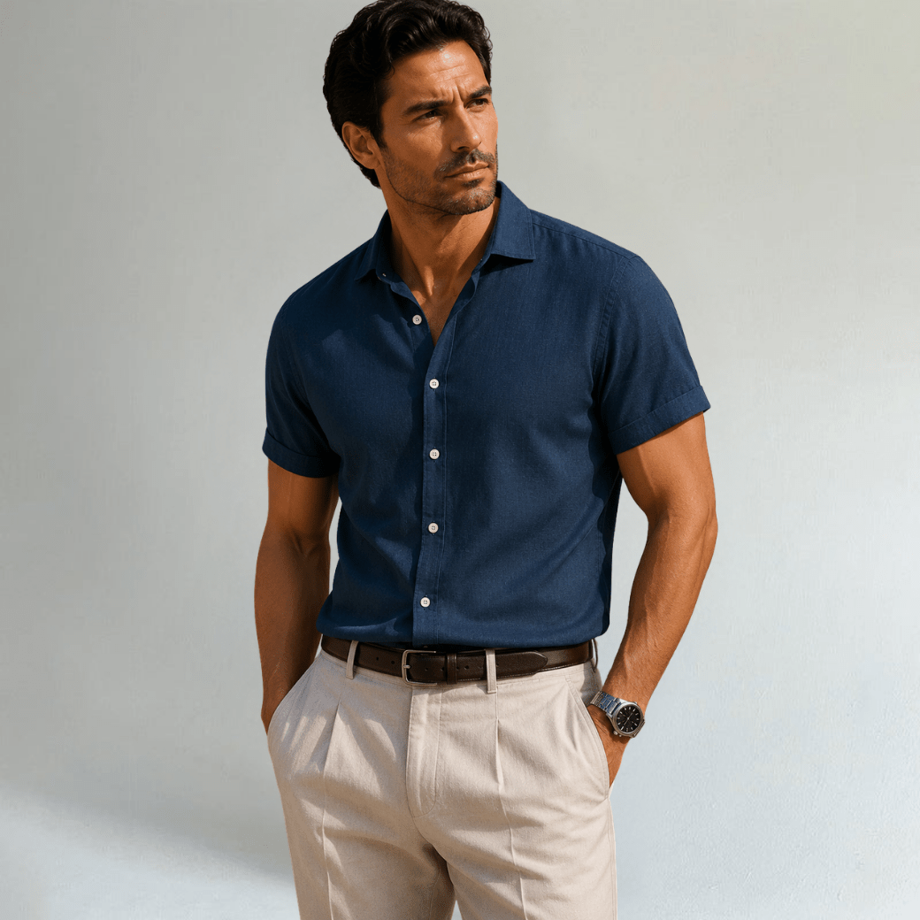 Short Sleeve Linen Shirt - Montford & Co