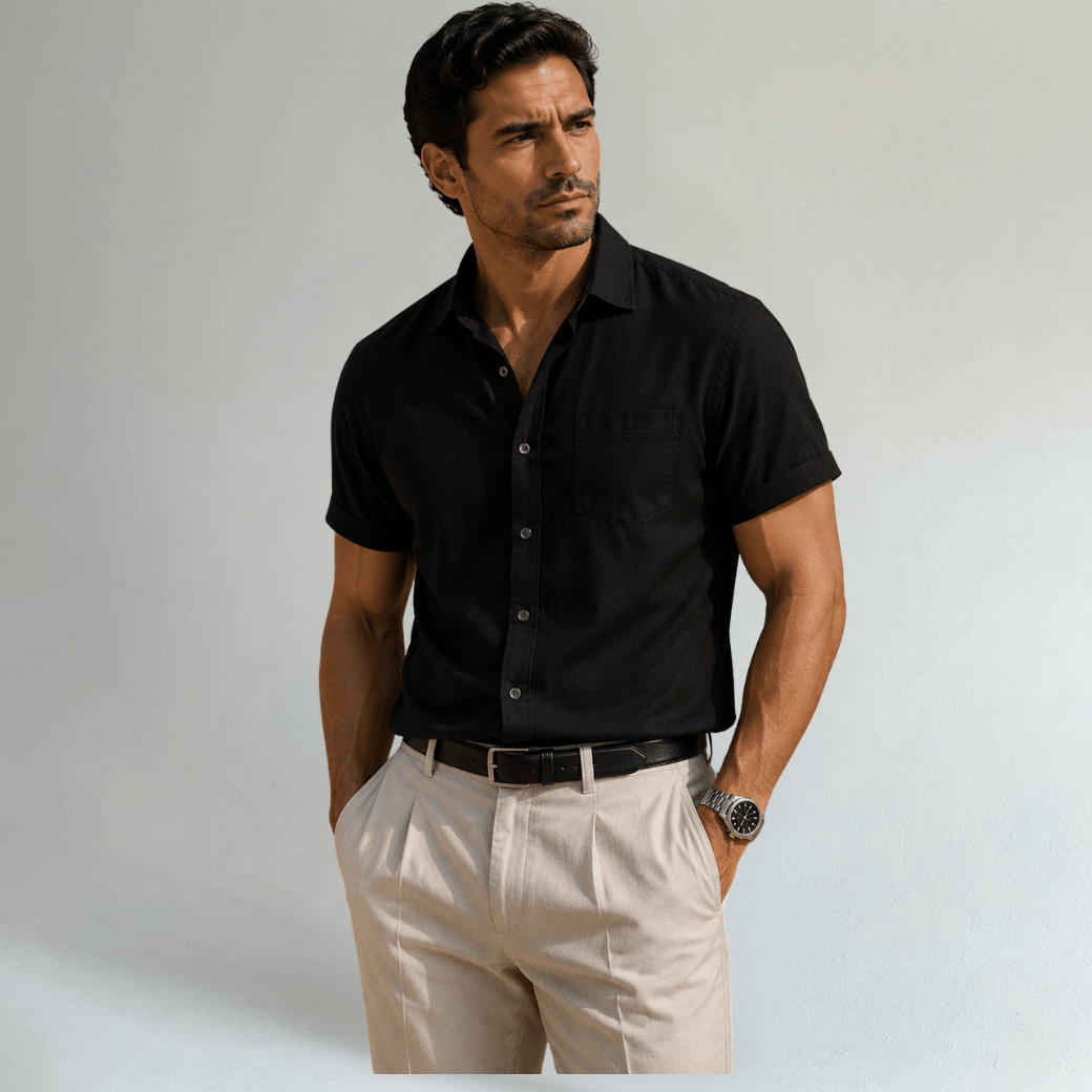 Short Sleeve Linen Shirt - Montford & Co