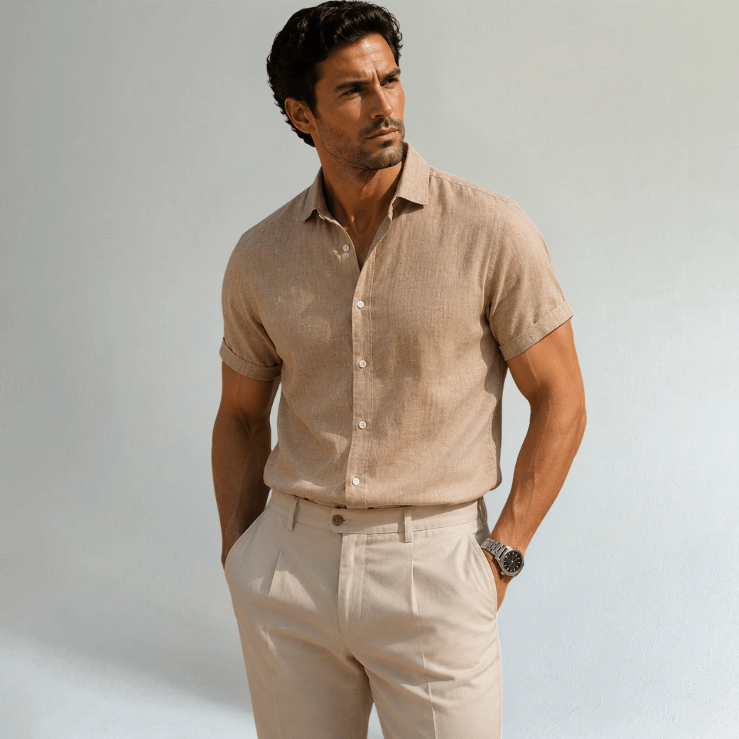 Short Sleeve Linen Shirt - Montford & Co