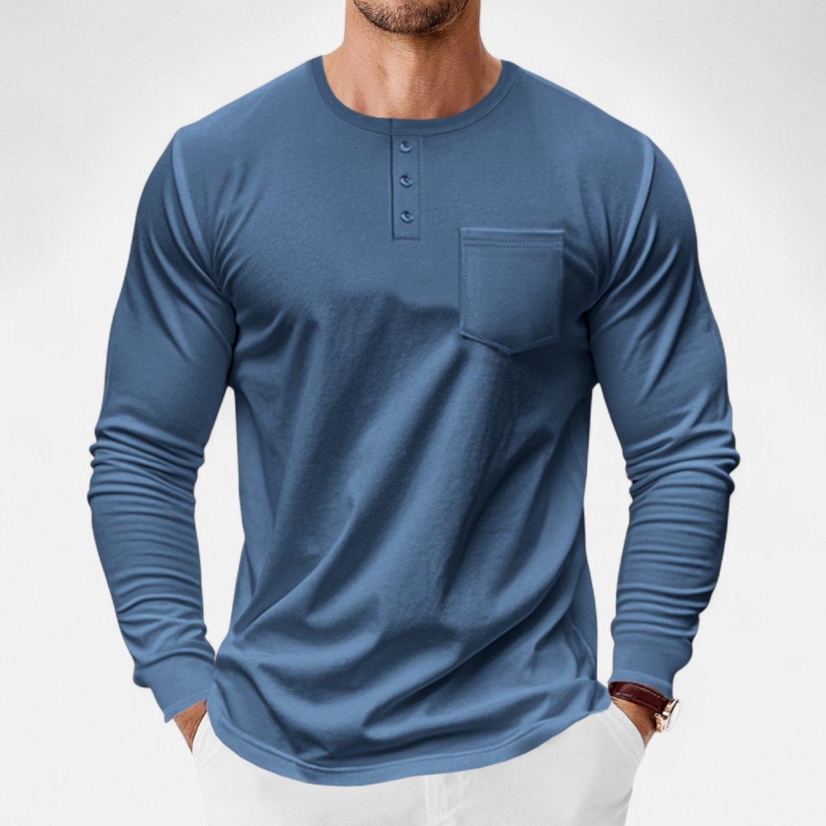 Slim Fit Henley Shirt - Montford & Co