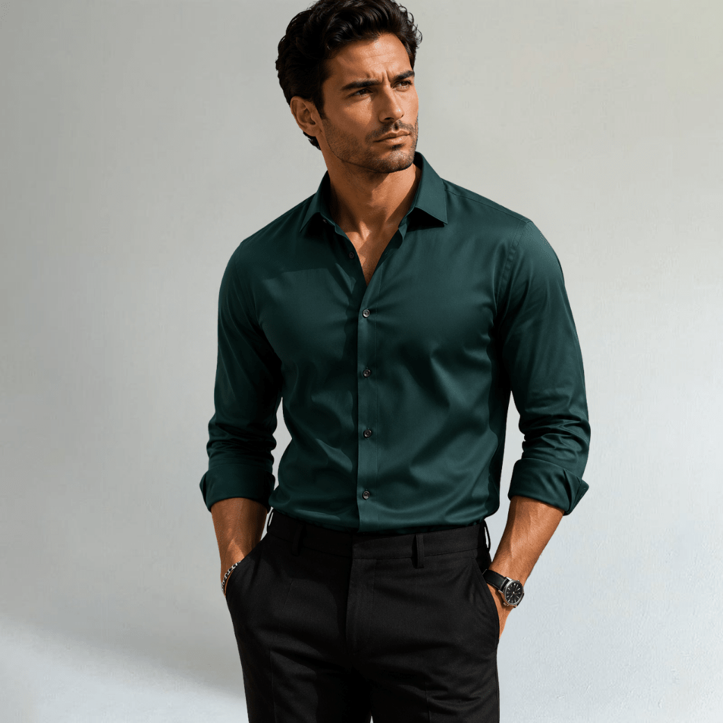 Slim Fit Stretch Button Down Casual Shirt - Montford & Co