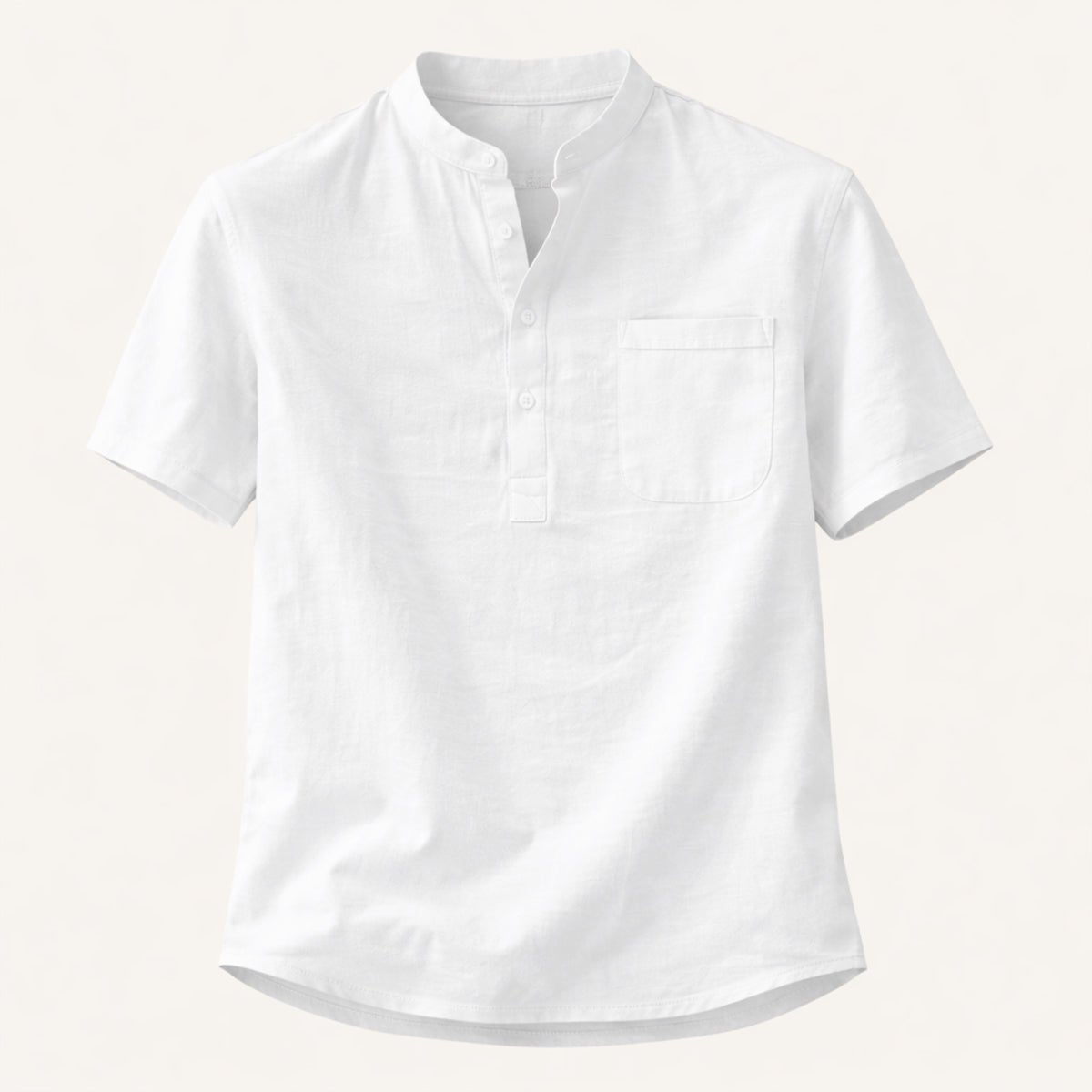 Soft Cotton Linen Henley Shirt - Montford & Co