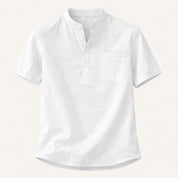 Soft Cotton Linen Henley Shirt - Montford & Co