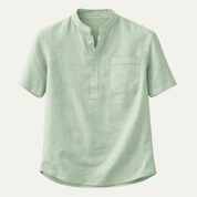 Soft Cotton Linen Henley Shirt - Montford & Co