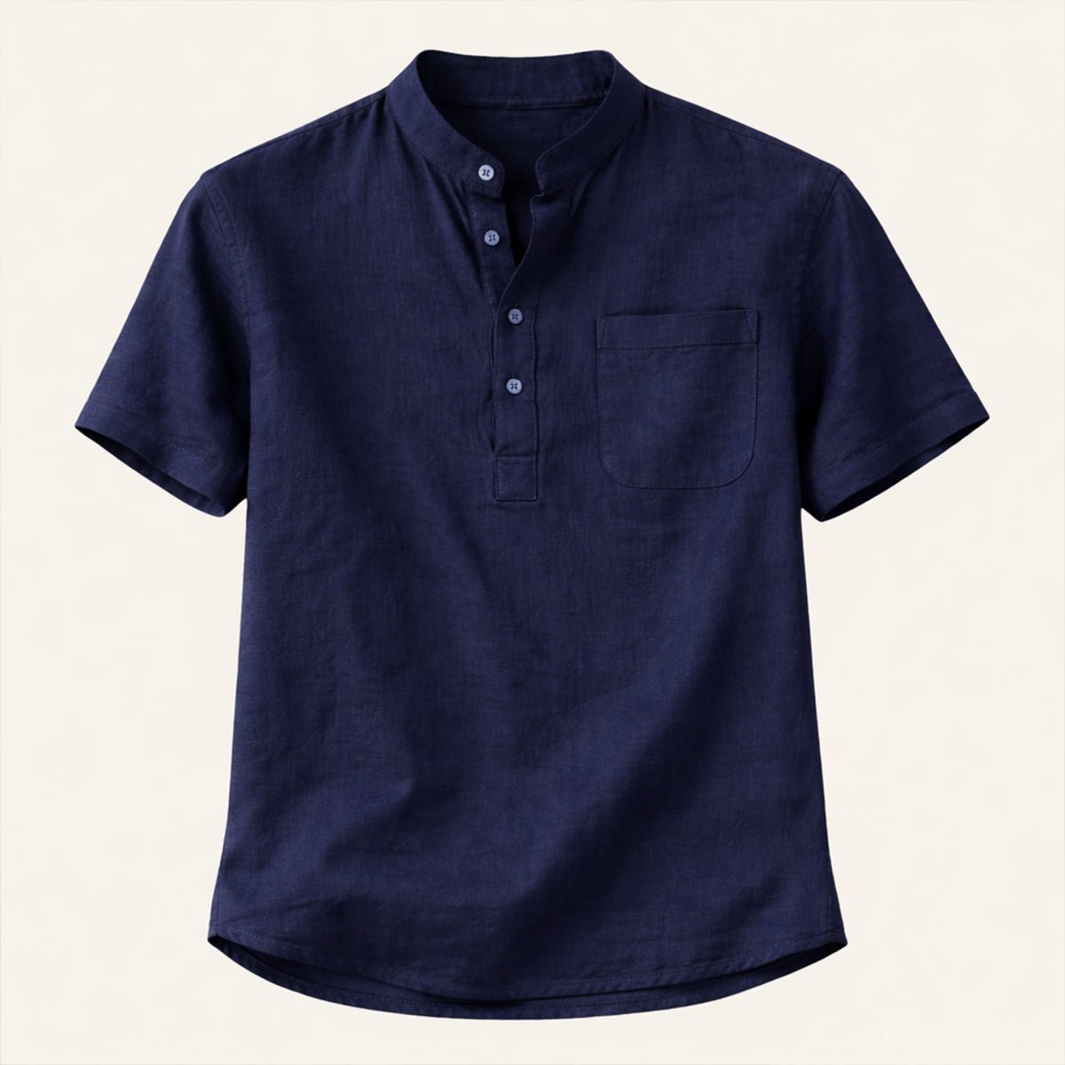 Soft Cotton Linen Henley Shirt - Montford & Co