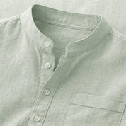Soft Cotton Linen Henley Shirt - Montford & Co