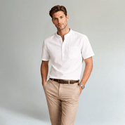 Soft Cotton Linen Henley Shirt - Montford & Co