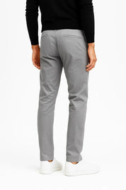 Stretch Cotton Chino Pants Khaki Straight Fit - Montford & Co