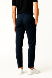 Stretch Cotton Chino Pants Khaki Straight Fit - Montford & Co