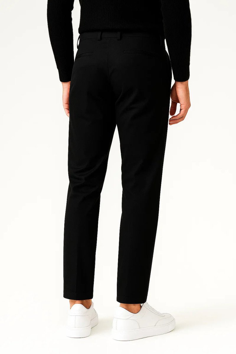 Stretch Cotton Chino Pants Khaki Straight Fit - Montford & Co