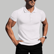 Stretch Ribbed Casual Polo Shirt - Montford & Co