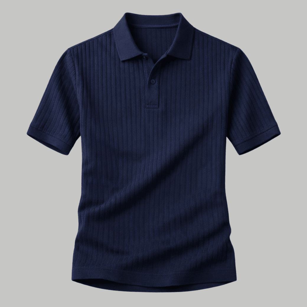 Stretch Ribbed Casual Polo Shirt - Montford & Co