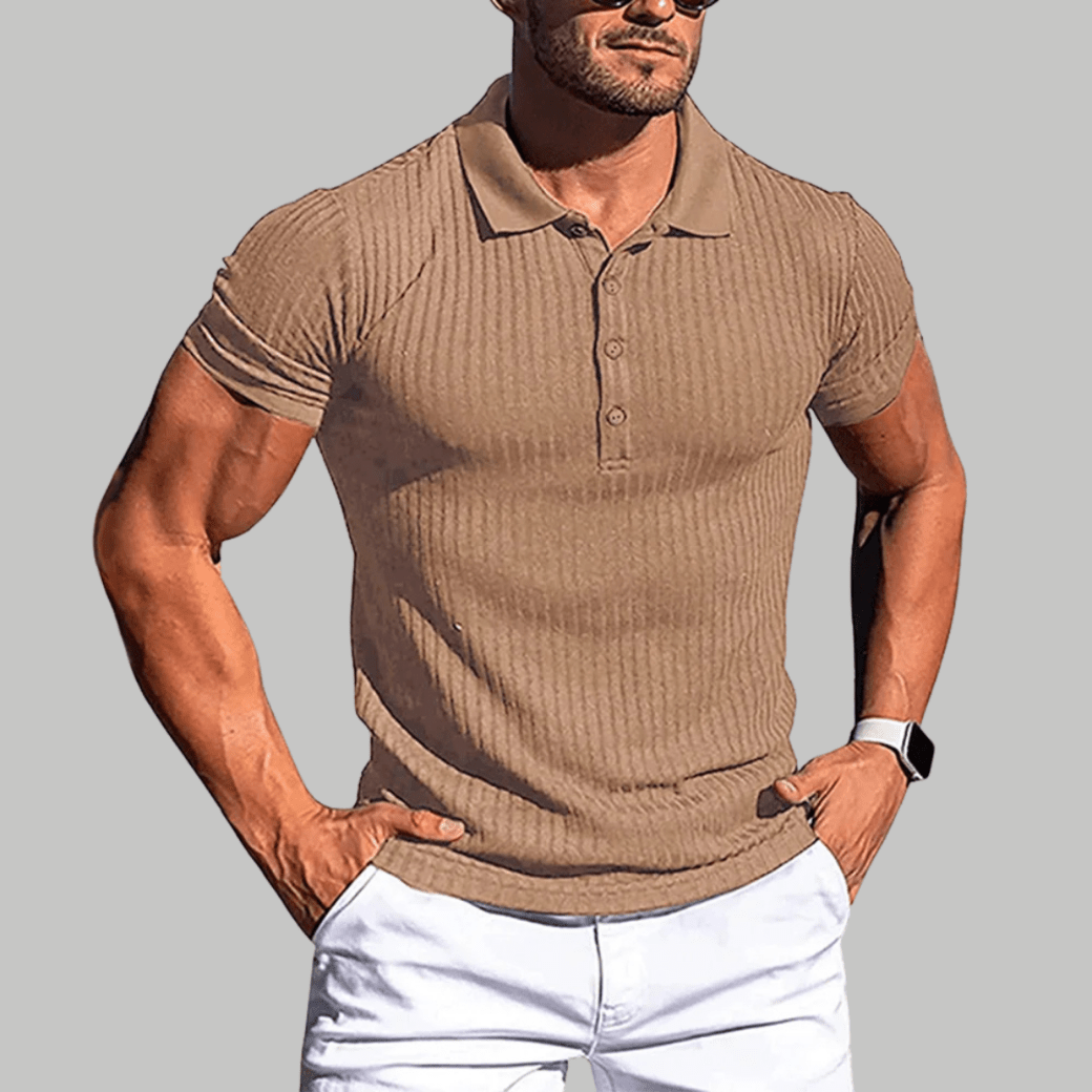 Stretch Ribbed Summer Polo Shirt - Montford & Co