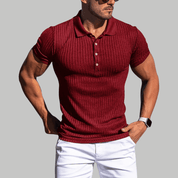 Stretch Ribbed Summer Polo Shirt - Montford & Co