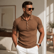 Stretch Ribbed Summer Polo Shirt - Montford & Co