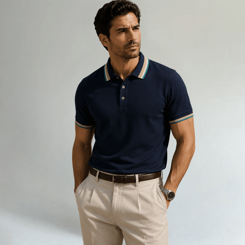 Striped Cotton Polo Shirt - Montford & Co