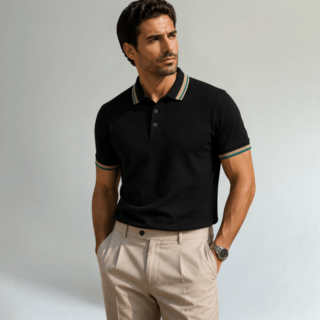 Striped Cotton Polo Shirt - Montford & Co