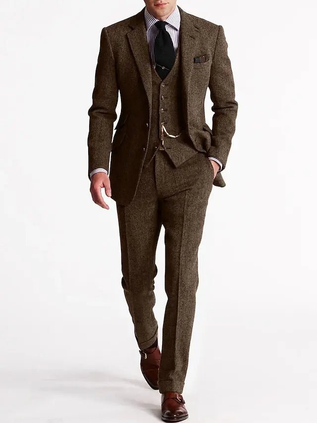 Suit Set Three - Piece Tweed Tuxedo - Montford & Co