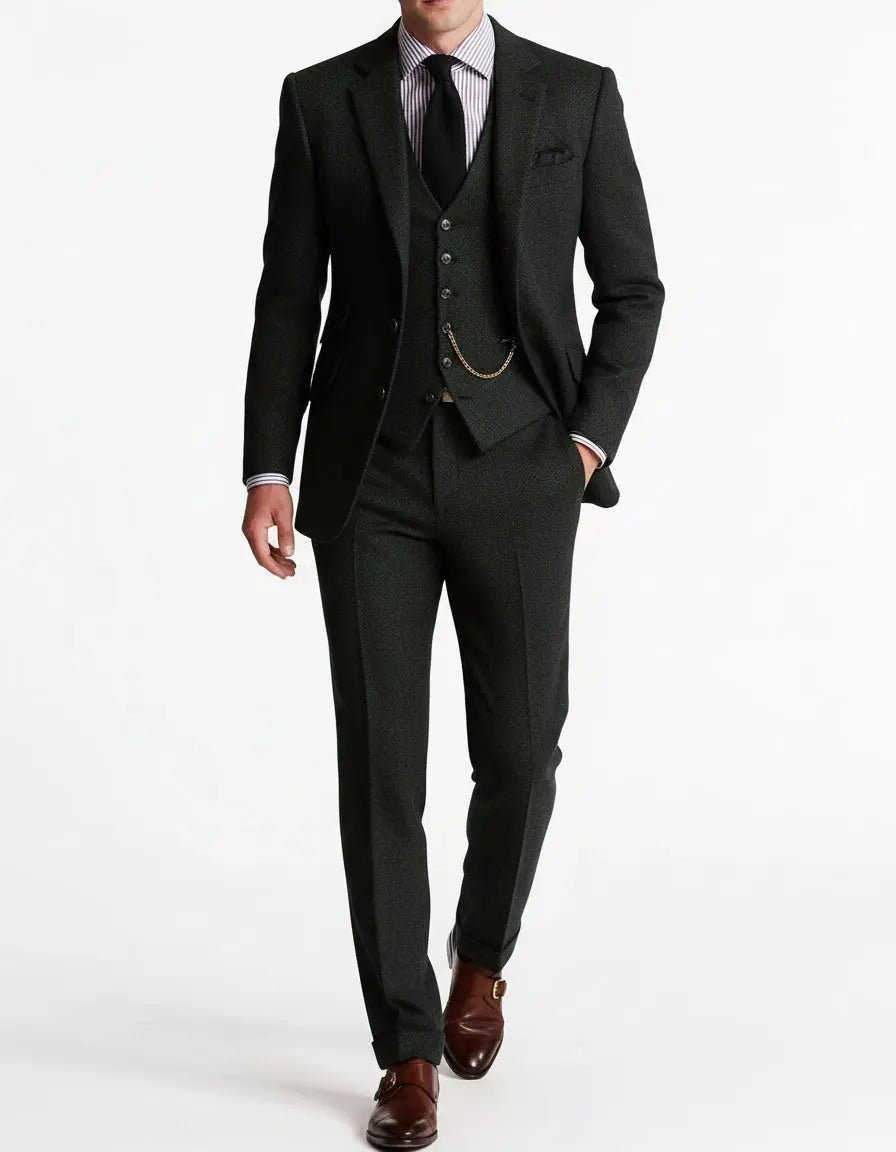 Suit Set Three - Piece Tweed Tuxedo - Montford & Co