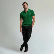 Textured Button - Up Polo Shirt - Montford & Co