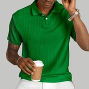 Textured Button - Up Polo Shirt - Montford & Co