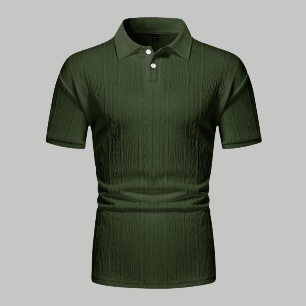 Textured Button - Up Polo Shirt - Montford & Co